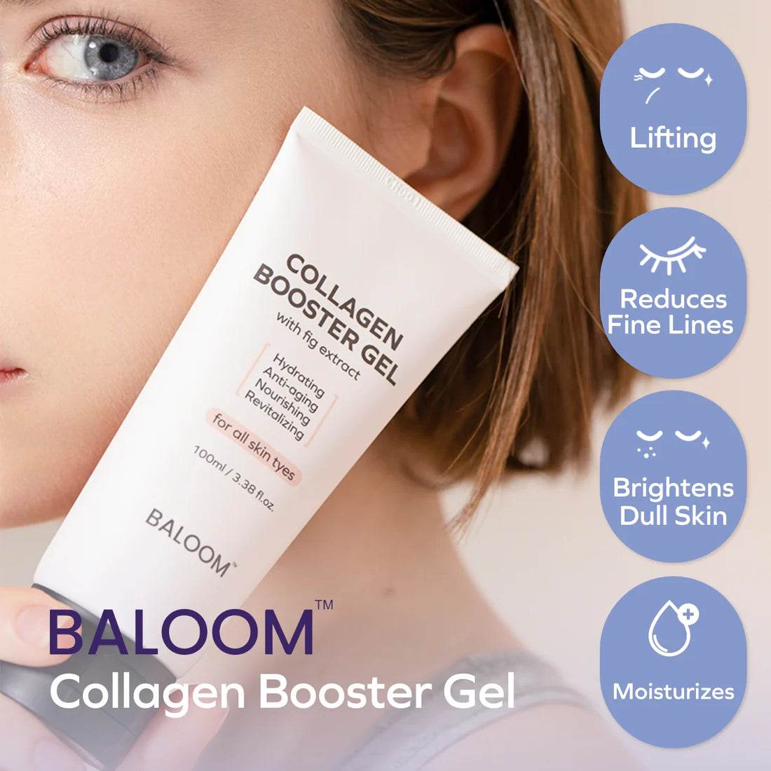 Facial Massager +  Collagen Booster Gel 100ml Set