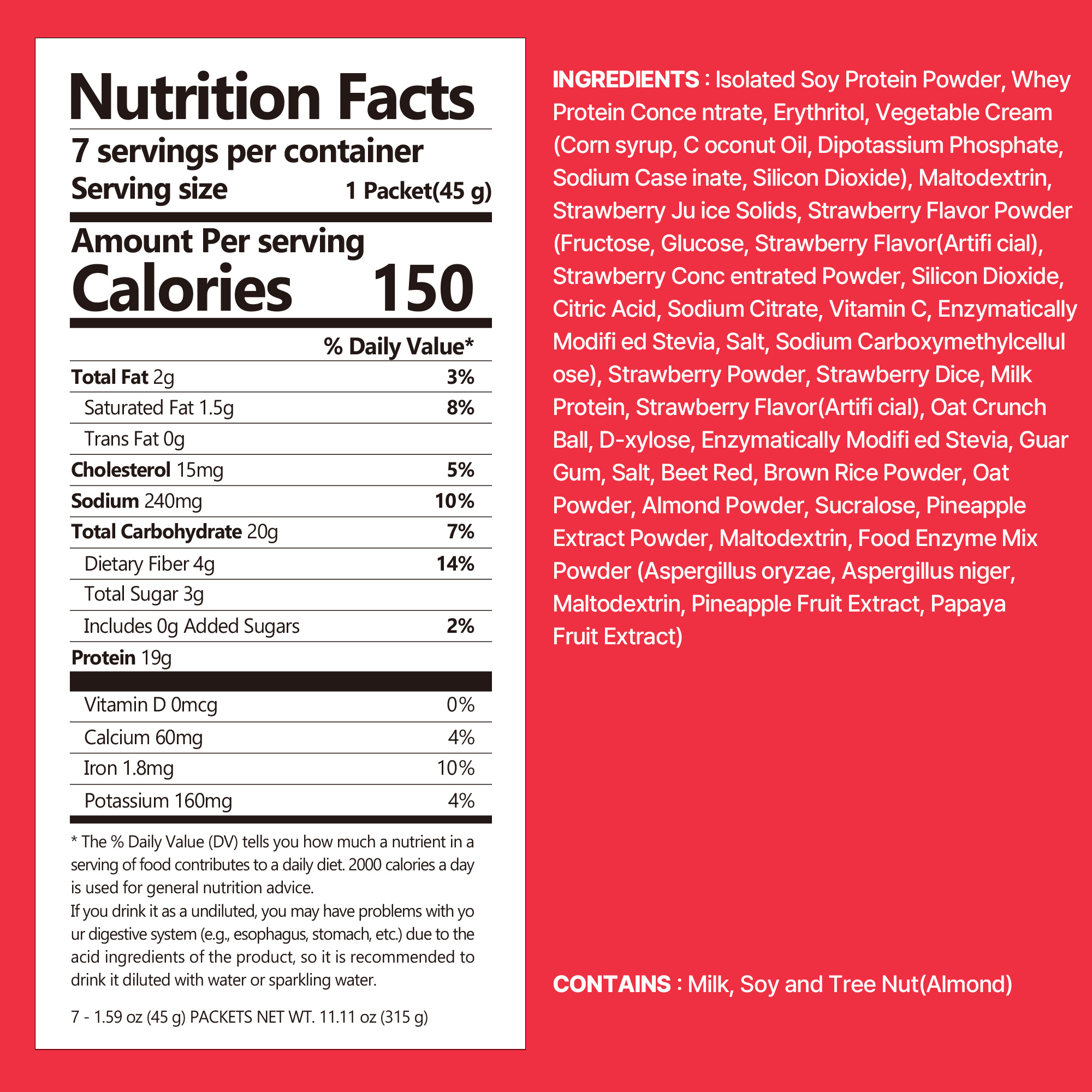 Strawberry Protein Shake Pouch