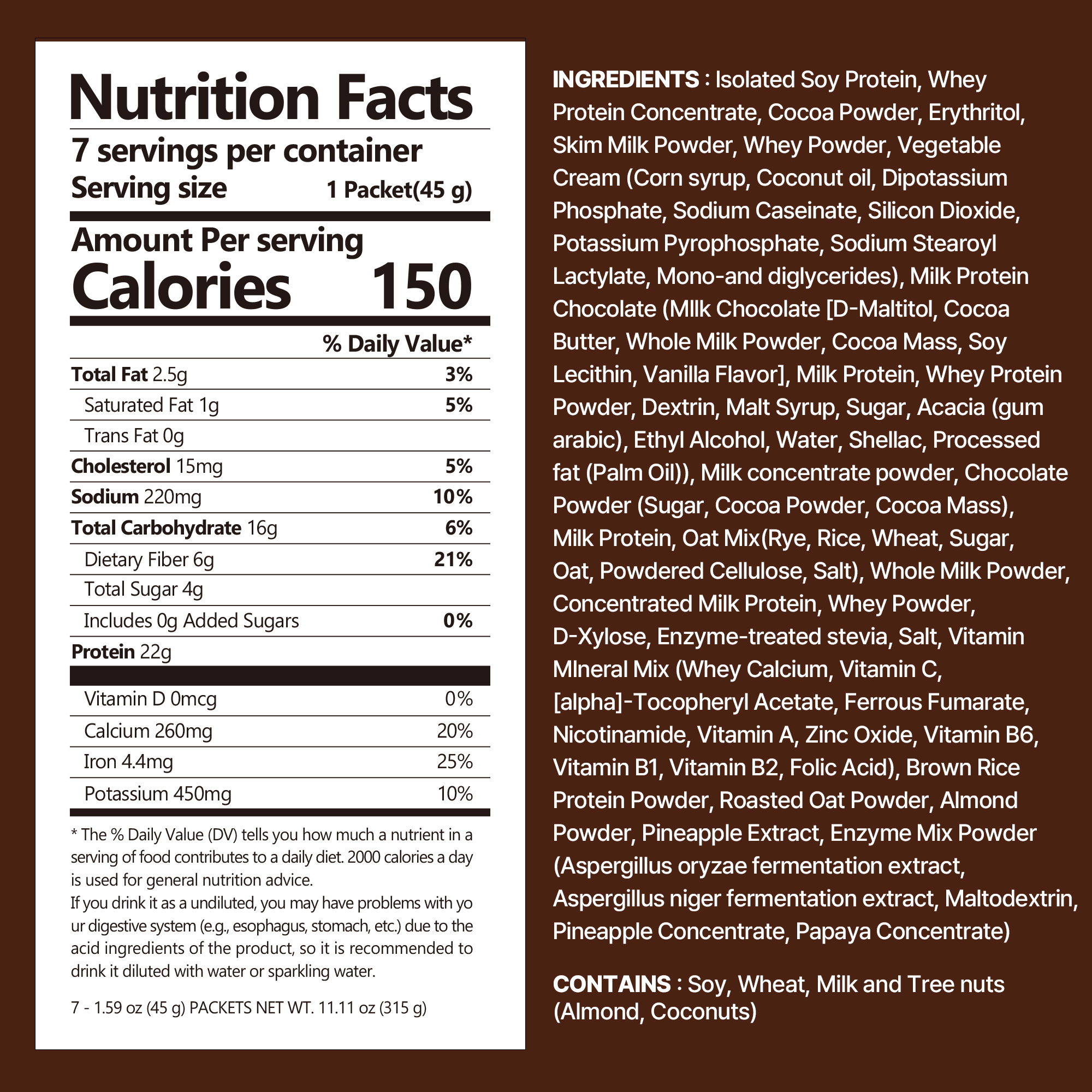 Chocolate Protein Shake Pouch